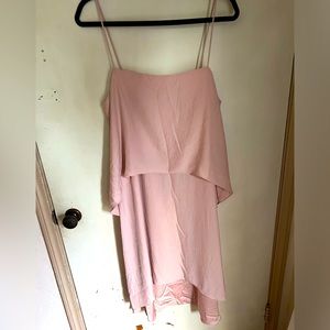 Pink spaghetti strap layered dress